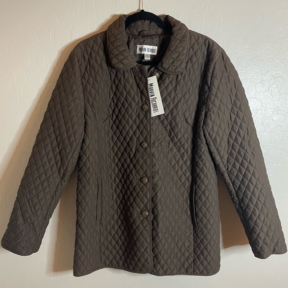 New! Marvin Richards Quilted Button Barn Jacket in Chocolate Womens Size Large🤎 - Picture 2 of 13